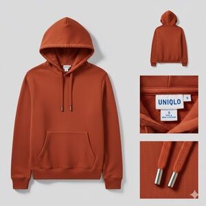 Uniqlo Men's Burnt Orange Hoodie